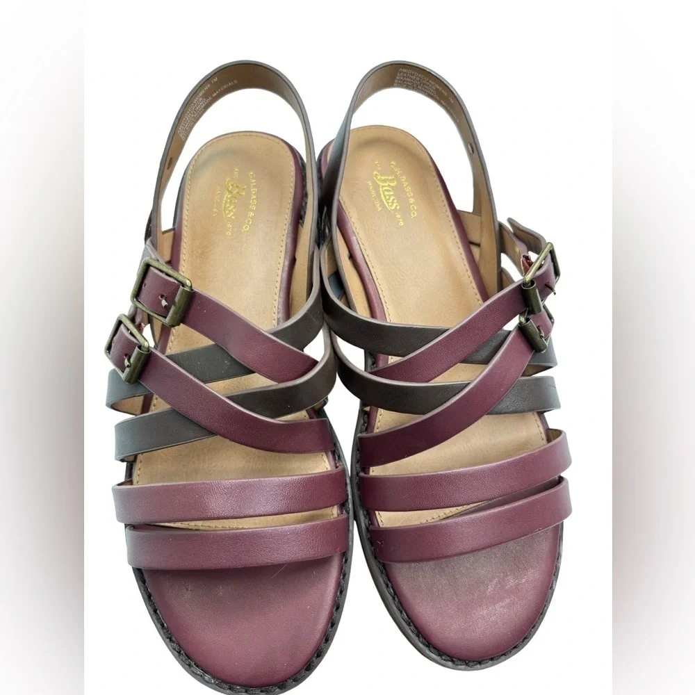 G.H. Bass & Co AMIDY Strappy Leather Sandals Womens Size 7 Adjustable Buckle NEW